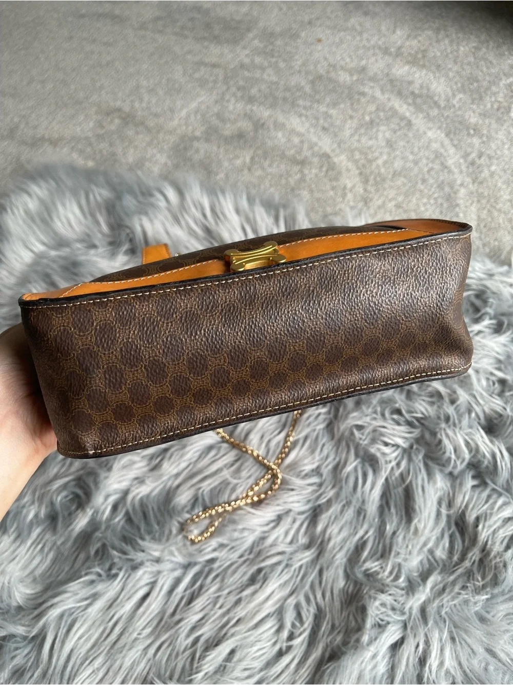 Authentic vintage Celine canvas satchel bag